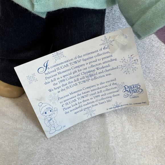 Rare Precious Moments "Sugar Town" Vinyl Boy Doll With Paint Can And Tag - Picture 4 of 12